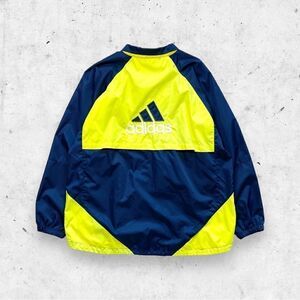 Vtg 90s Y2K adidas Windbreaker Full Zip Jacket, Mesh Lined 3 Stripes Big Logo XL